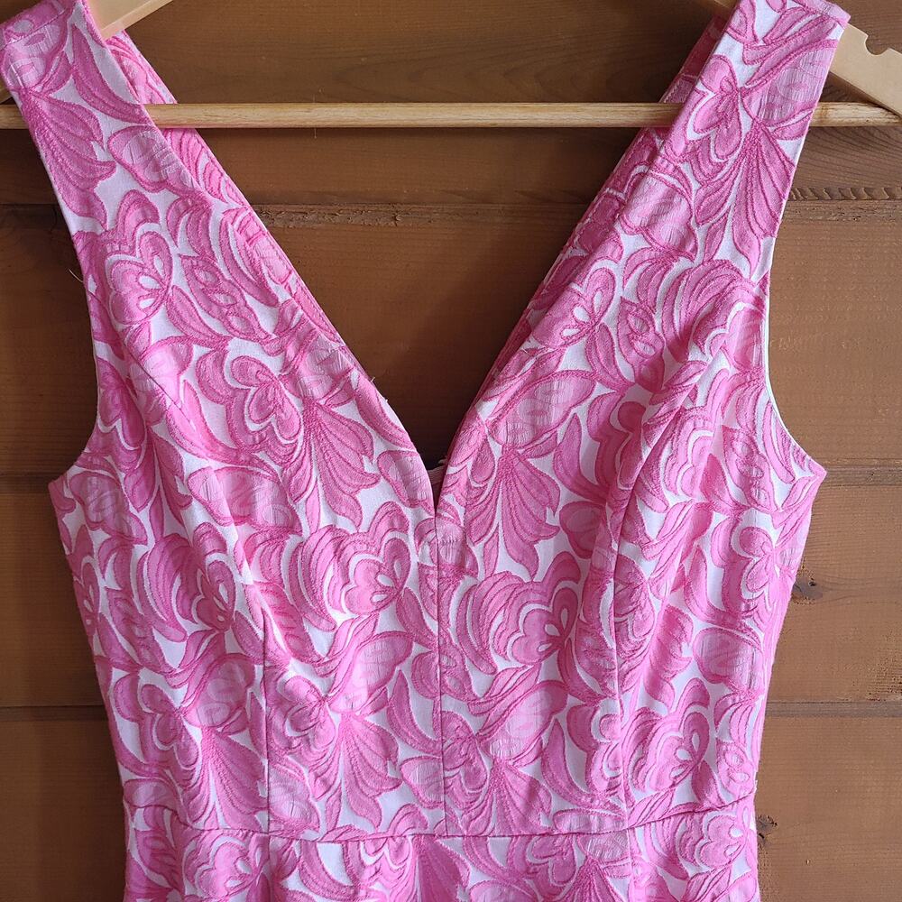 Anthropologie Dress Claribel Feminine Pink Floral 2 Cottage Valentine Vneck Mini - Picture 3 of 6